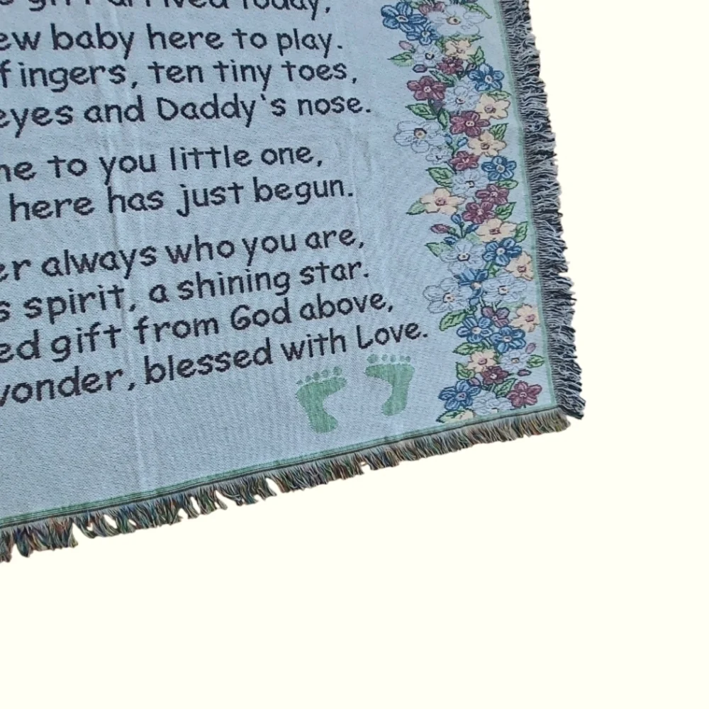 Blue Baby Blanket Afgan Throw 